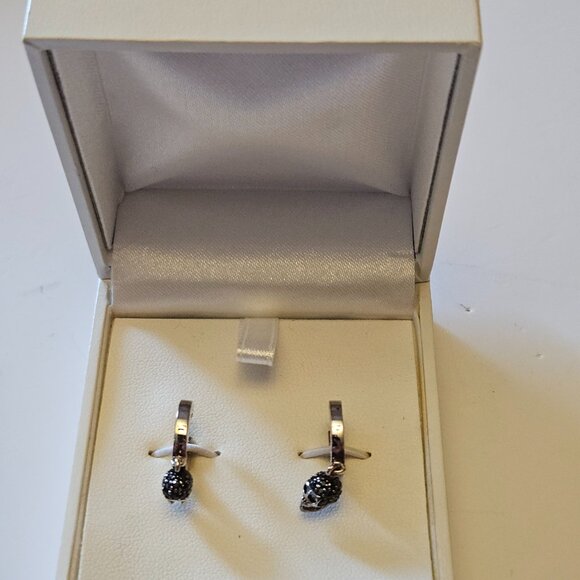 Thomas Sabo sterling silver skull earrings 925 blackened, black zirconium - Picture 2 of 16